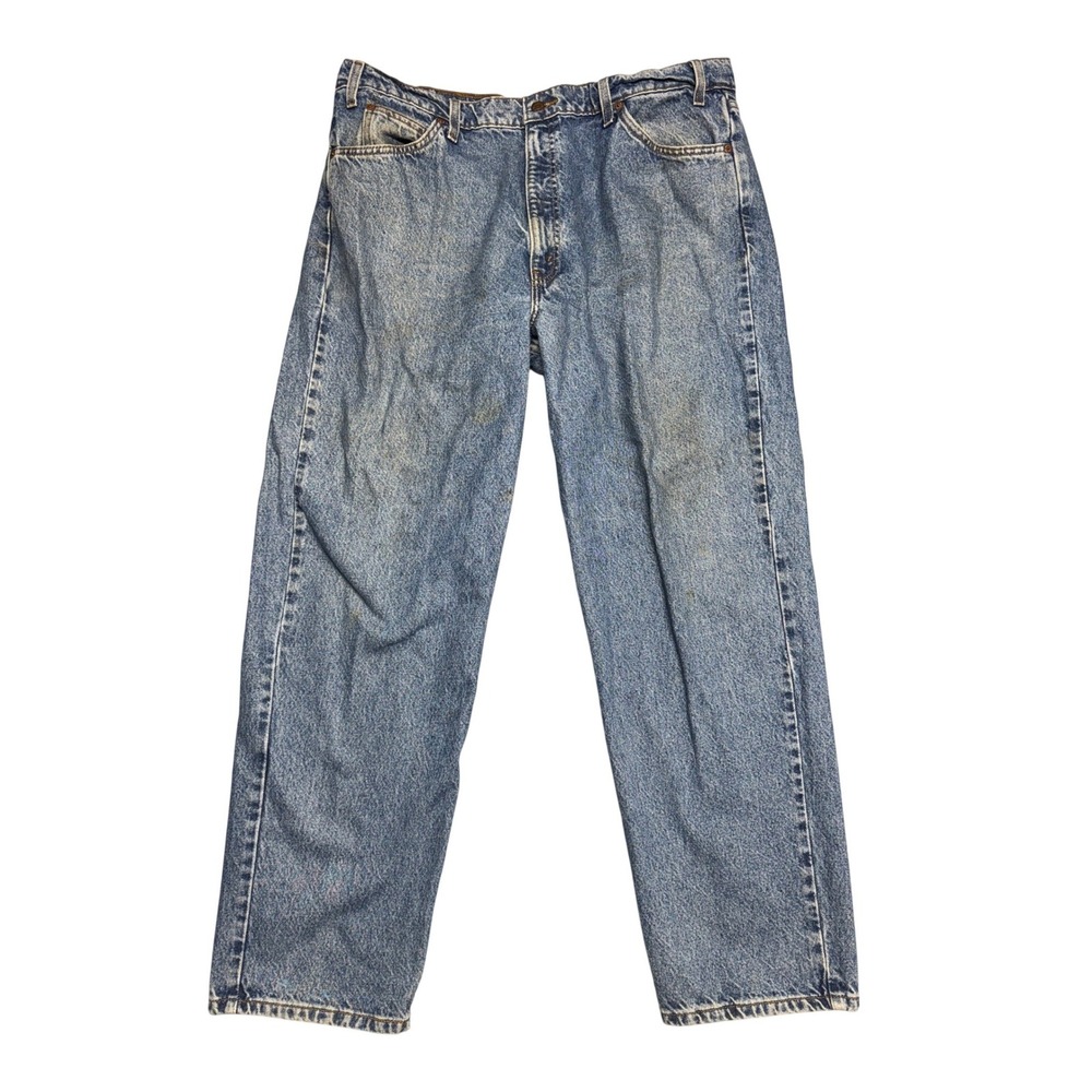 Vintage 90s Levis 550 Relaxed Fit Orange Tab Jeans Light Wash 40550-0213 W42 L32